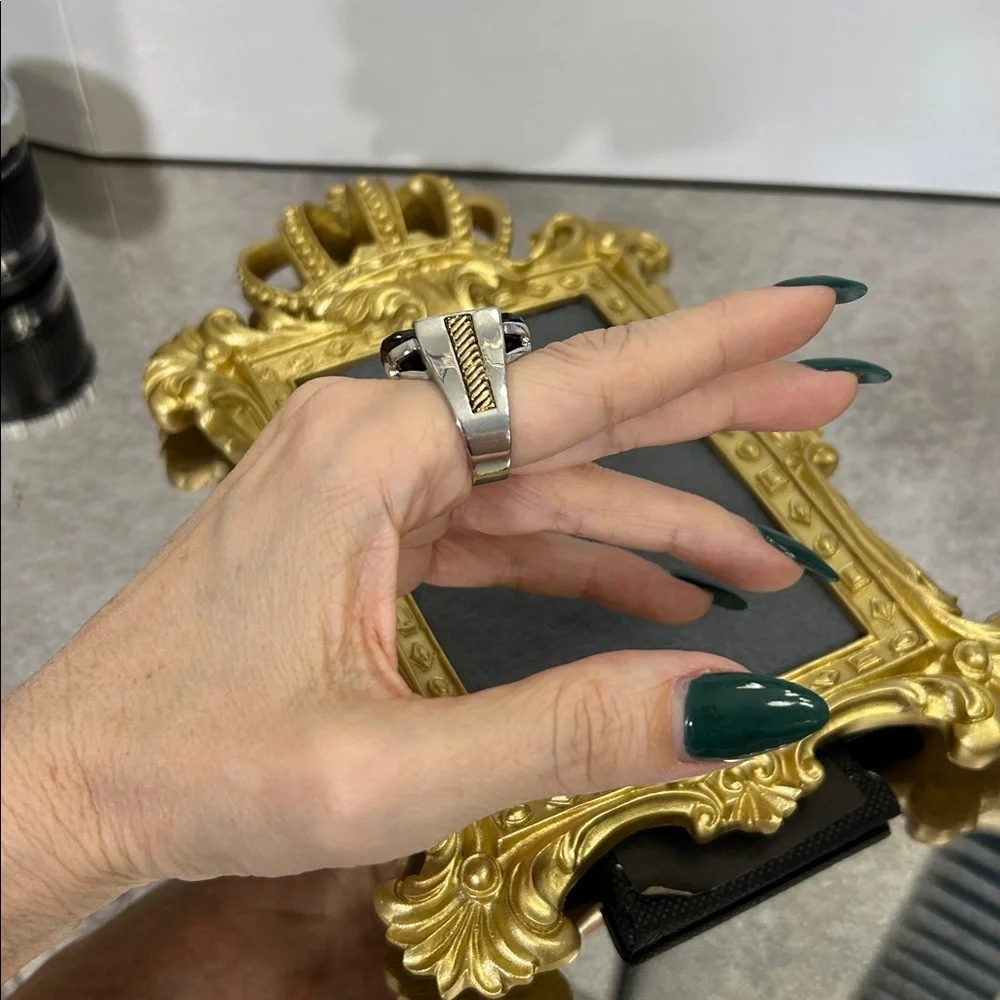 Black Tourmaline and 14KGE Statement Ring